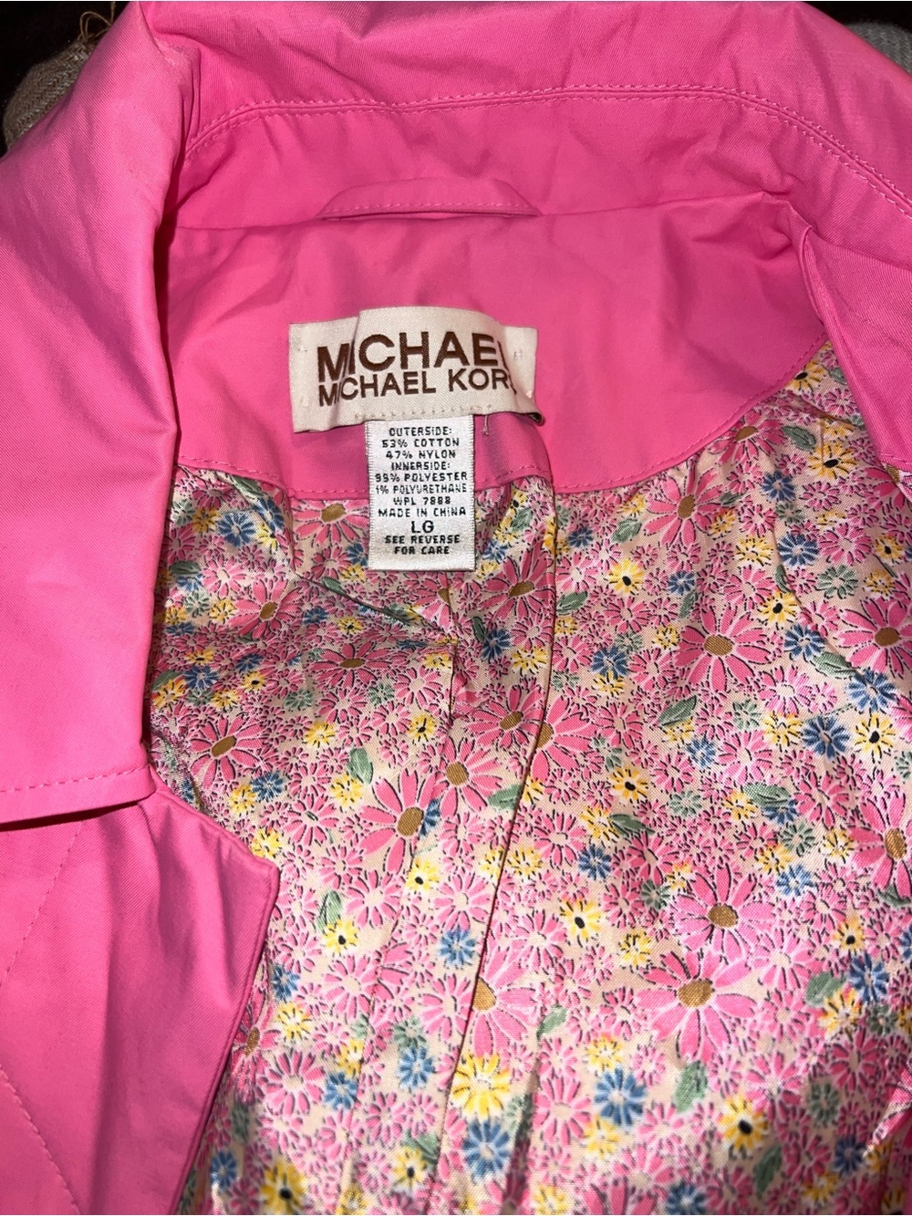 Michael Kors Vibrant Pink Single-Breasted rain Coat - Picture 6 of 7
